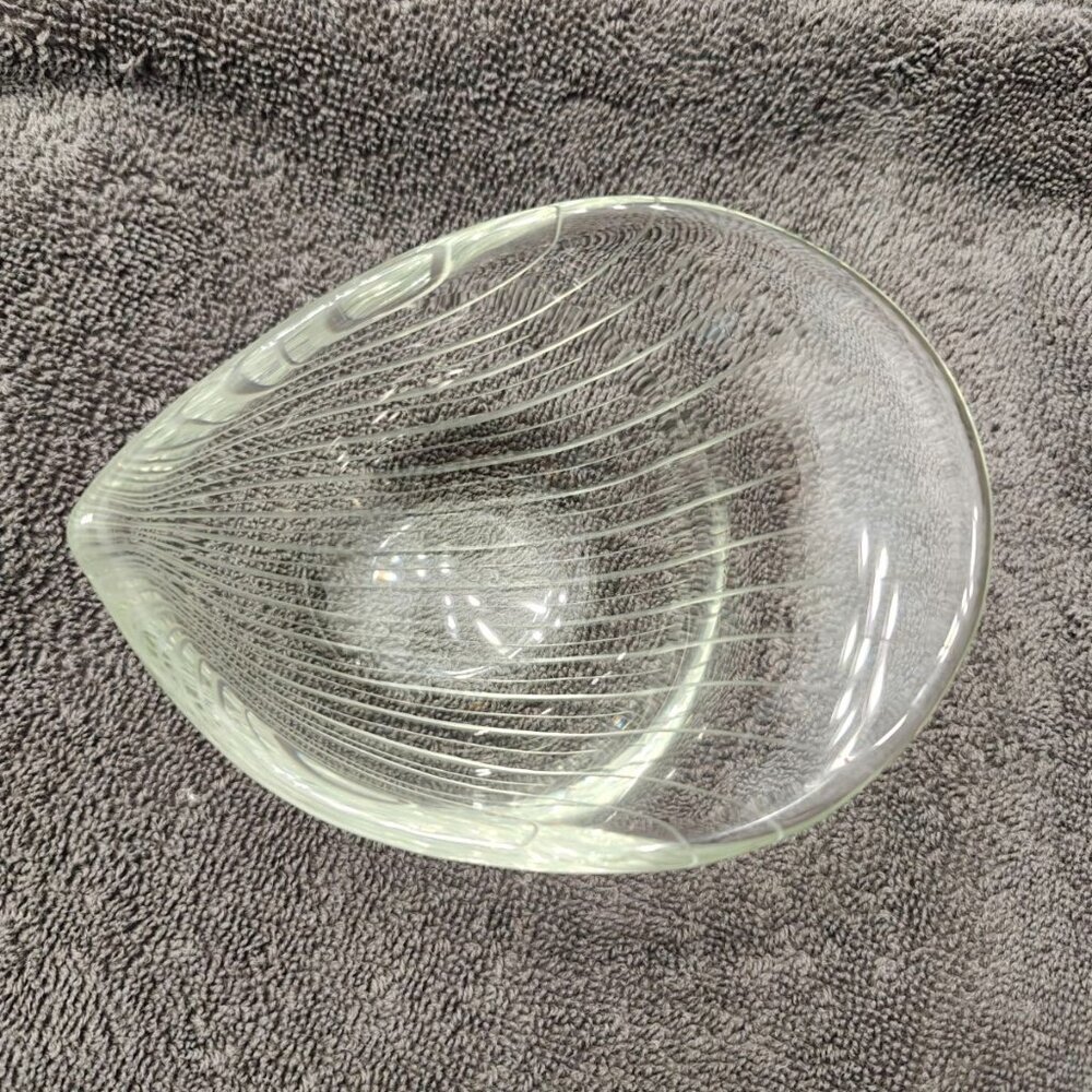 SIGNED Glass Kantarell Bowl by Tapio Wirkkala (1950s vintage)